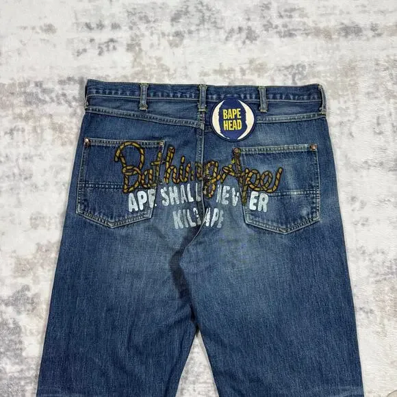 Authentic Bape 2000’s Champion Logo Jeans 34